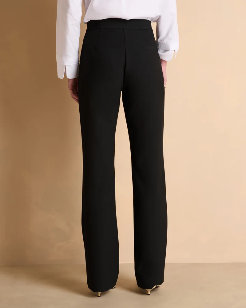 Pantalon noir large et droit nervuré PAULETTE-NEW/14206/500