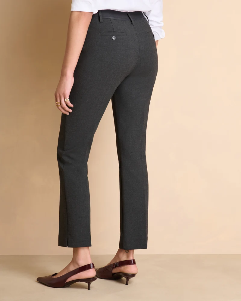 Pantalon gris droit ceinture élastiquée PERFECT/14030/441