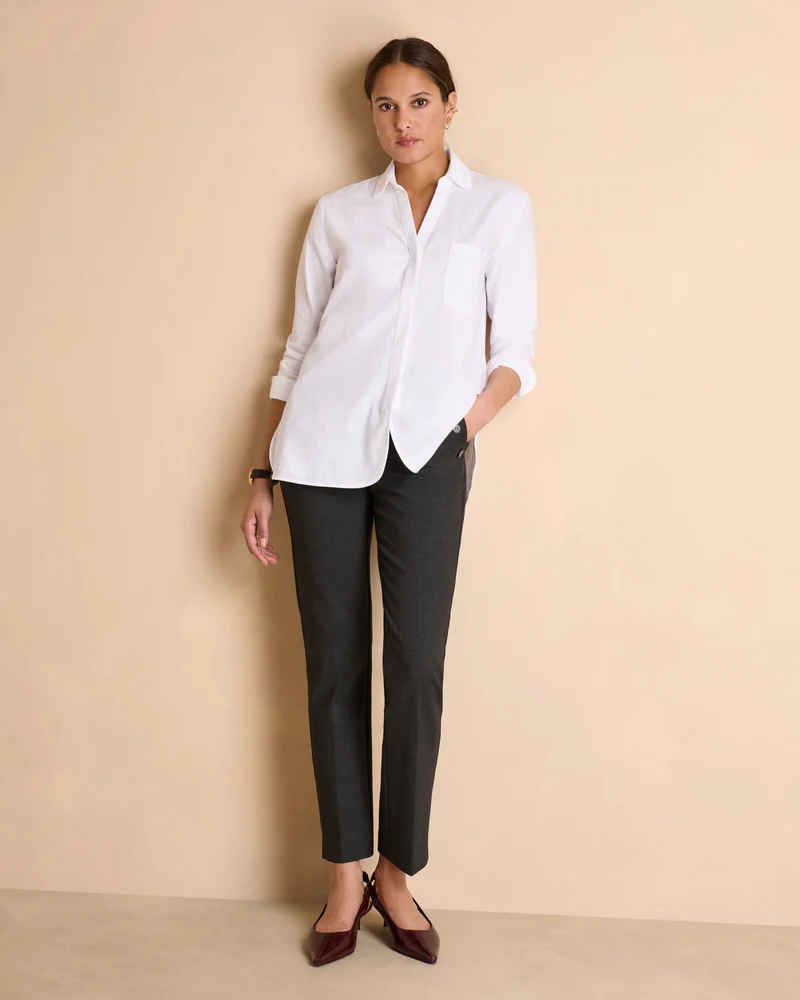 Pantalon gris droit ceinture élastiquée PERFECT/14030/441