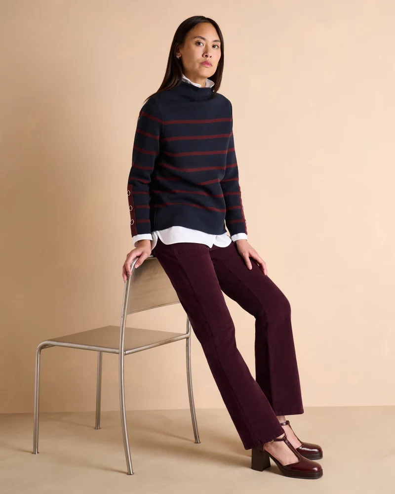Pantalon bordeaux coupe droite PRUNIER/14180/366
