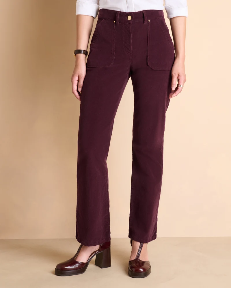 Pantalon bordeaux coupe droite PRUNIER/14180/366