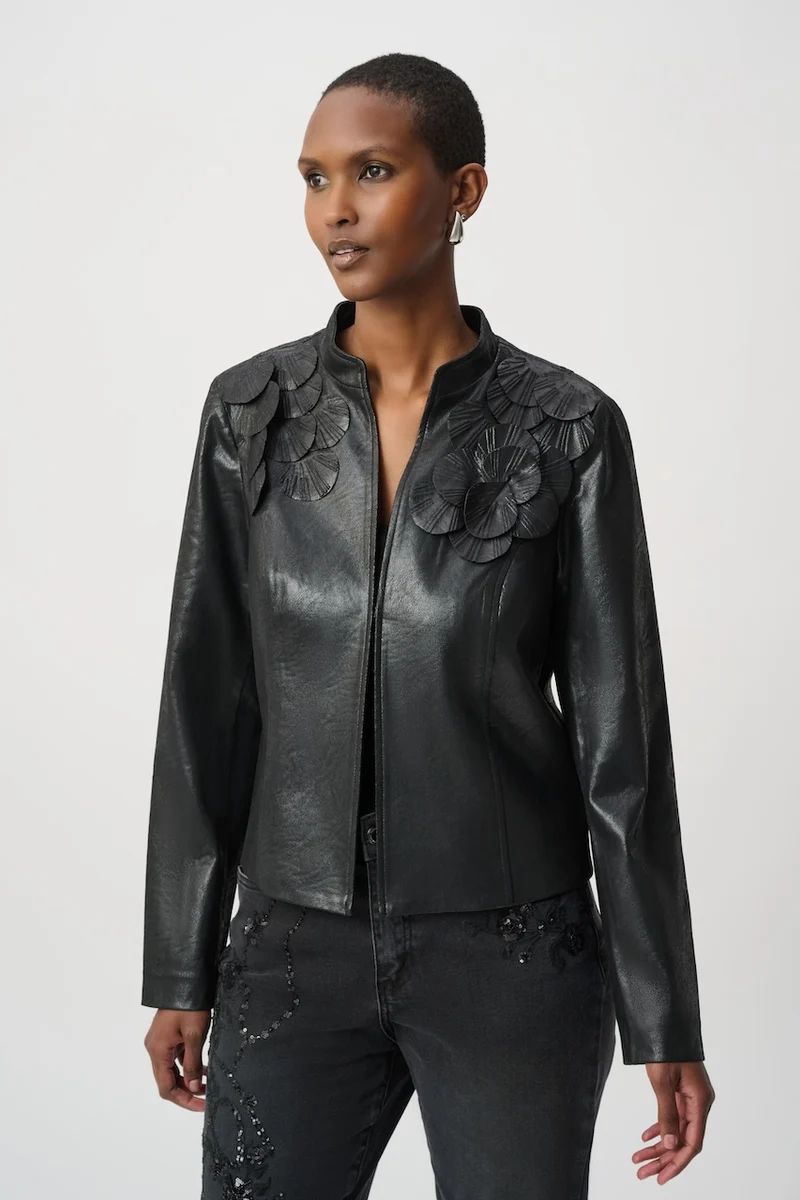 Le blouson ajusté en suède métallisé Joseph Ribkoff | 264906