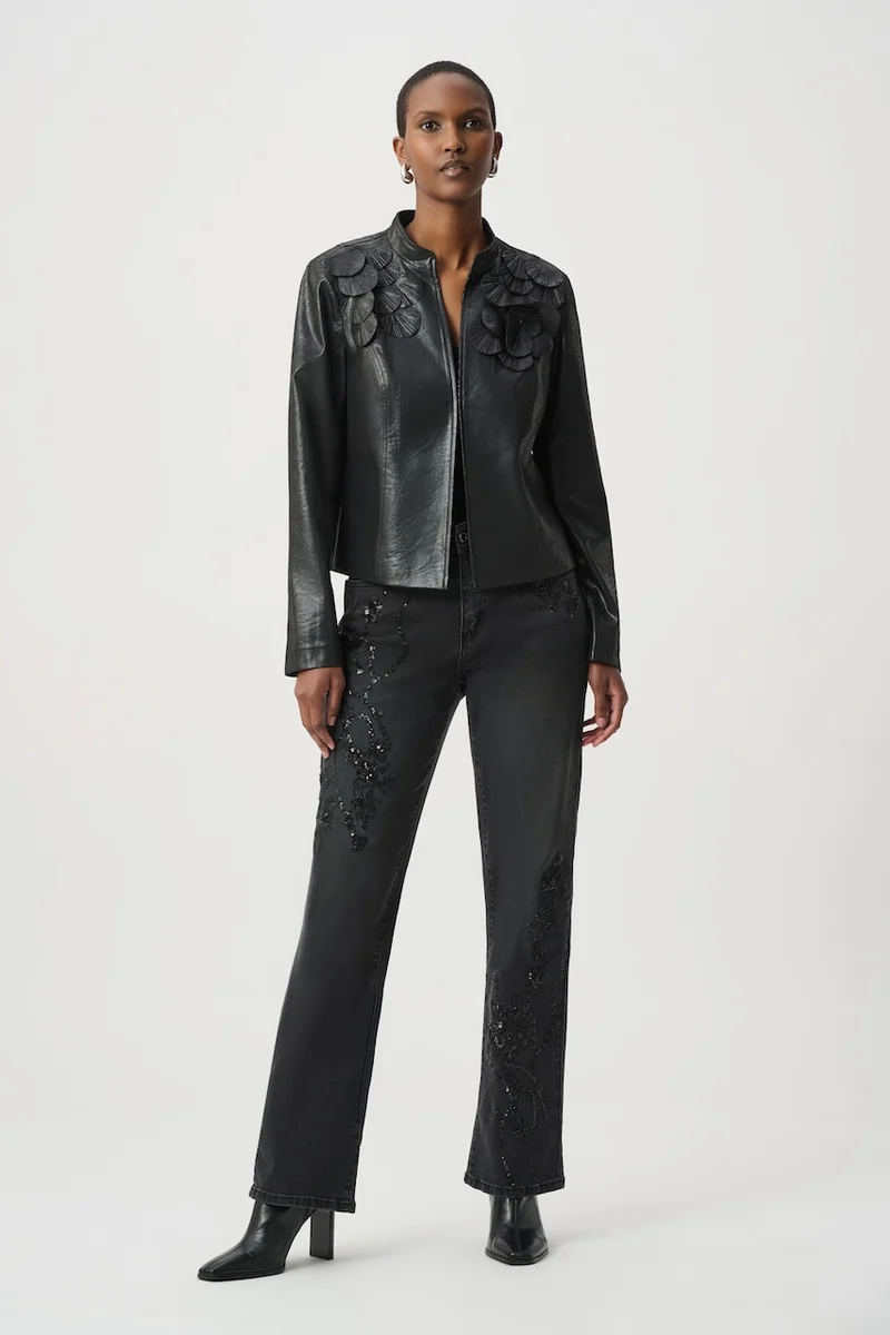Le blouson ajusté en suède métallisé Joseph Ribkoff | 264906