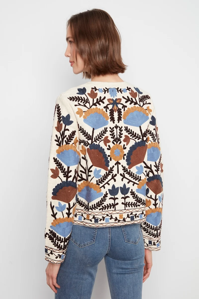 La veste brodée en coton Charlie B | C6368RR-313C