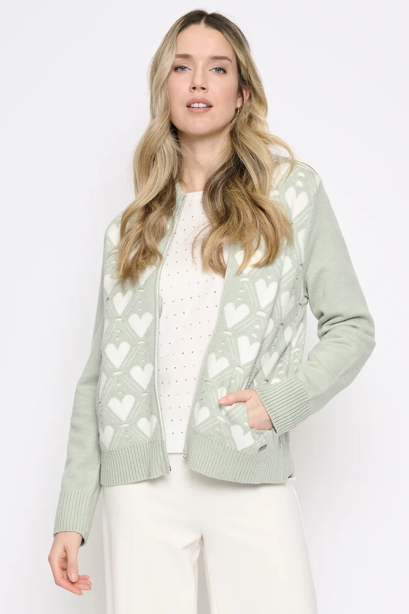 La veste zippée à motifs cœur Picadilly | YE584