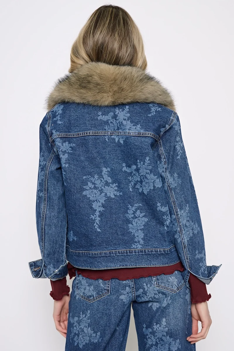 La veste en denim à col contrastant Picadilly | Y6471VP