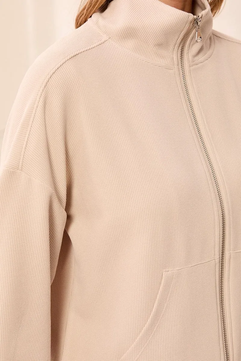 La veste zippée en maille gaufrée Tribal | 3277O-8561