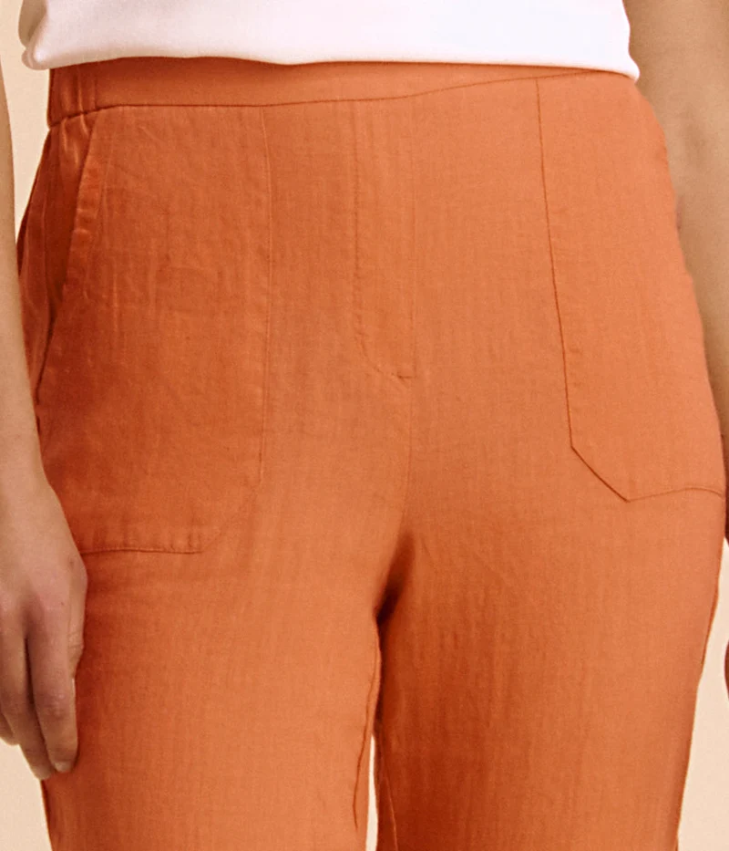 Pantalon fluide en lin lavé PRALIN85/85271/079