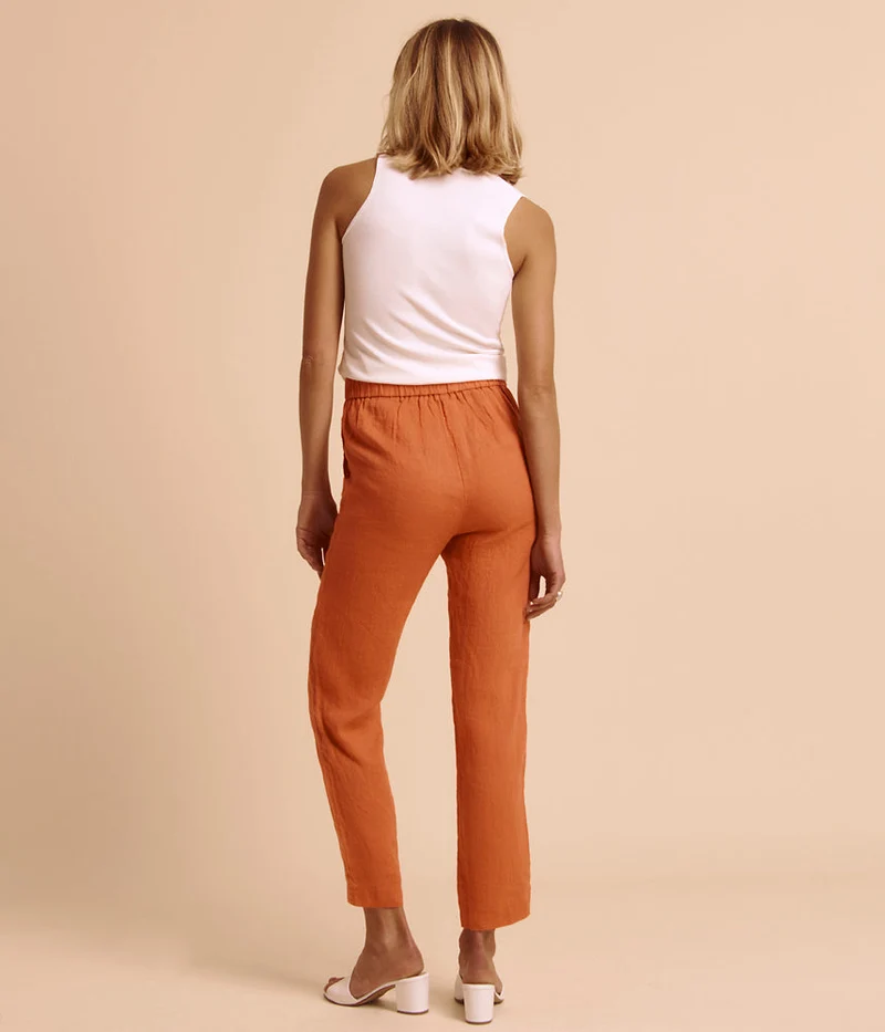 Pantalon fluide en lin lavé PRALIN85/85271/079