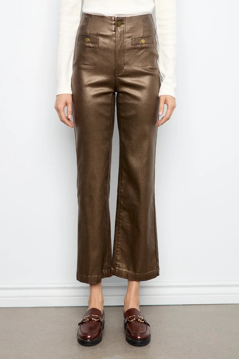 Le pantalon évasé métallisé Charlie B | C5562RR-080C