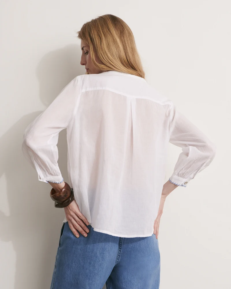 Chemisier détails brodés CAJUN/11177/001