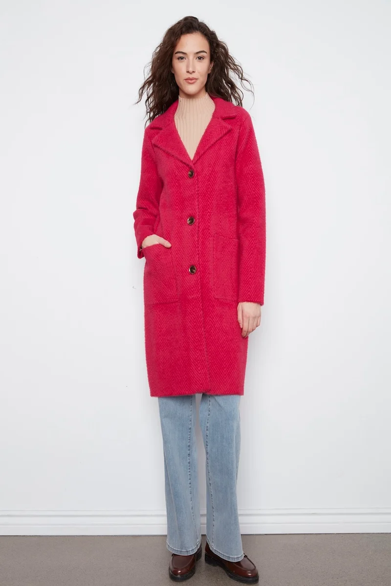 Le manteau-cardigan en maille Charlie B | C6326RR-756C
