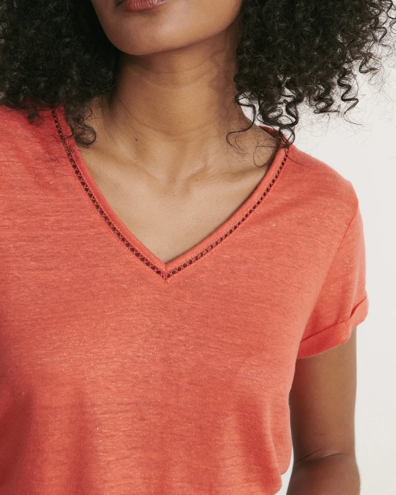 Tee-shirt encolure V TUILERIES/11181/083