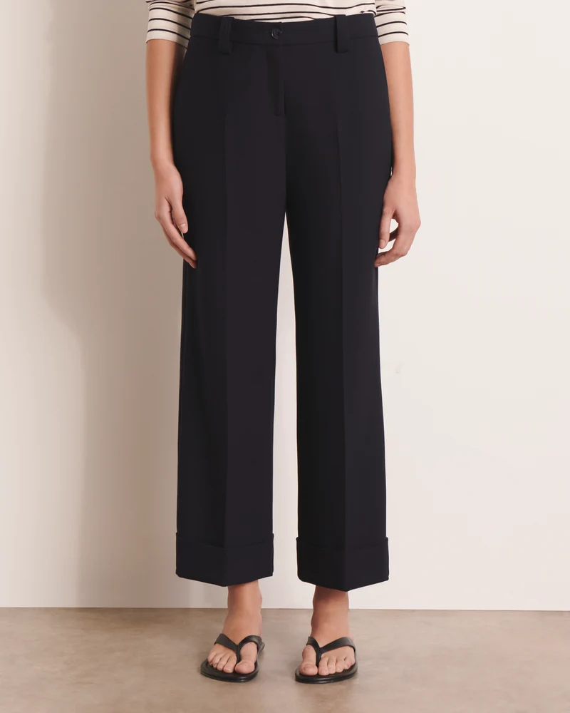 Pantalon large bleu marine PUNTO-DROIT/13128/317