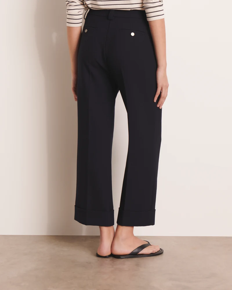 Pantalon large bleu marine PUNTO-DROIT/13128/317