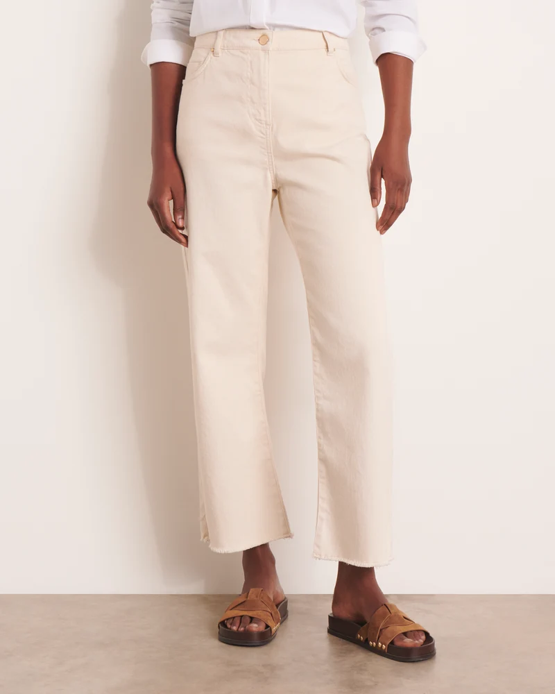 Jeans 7/8ème beige large PERRINE-ETE/13153/007