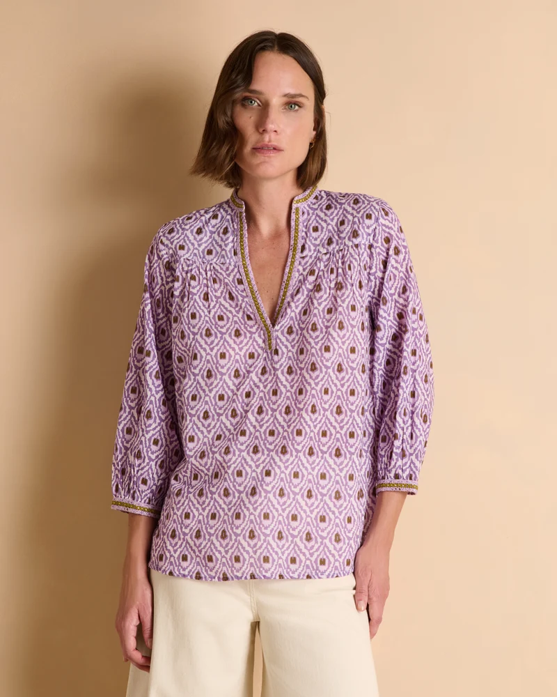 Blouse imprimée violette CARMEN/13327/640