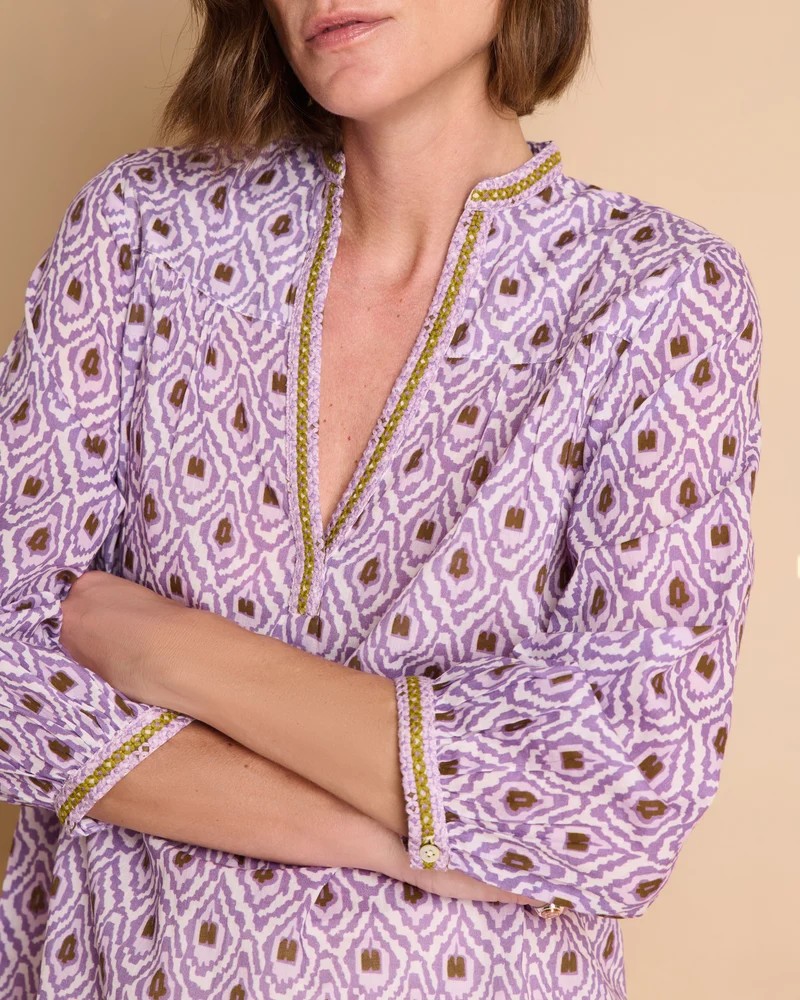 Blouse imprimée violette CARMEN/13327/640
