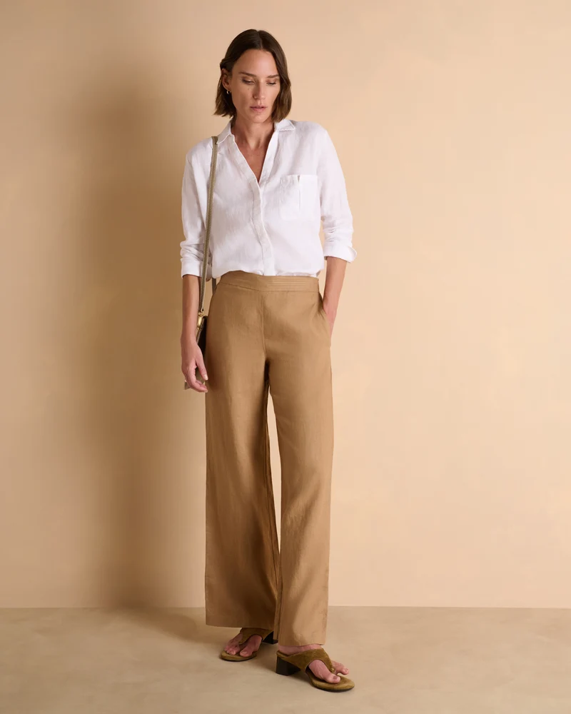 Chemisier oversize blanc CYGNEAU-BIS-LIN/13328/001