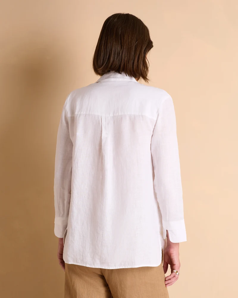 Chemisier oversize blanc CYGNEAU-BIS-LIN/13328/001