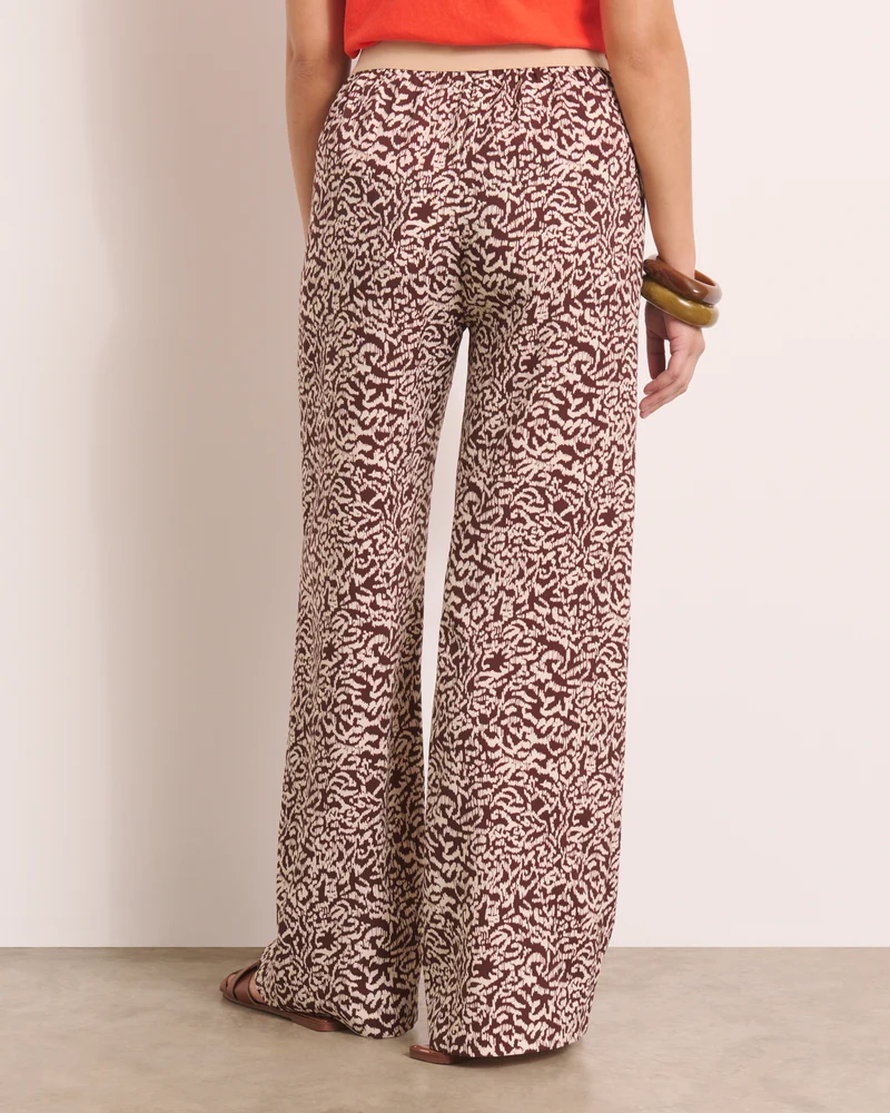 Pantalon large imprimé marron PACHANGA/13207/540