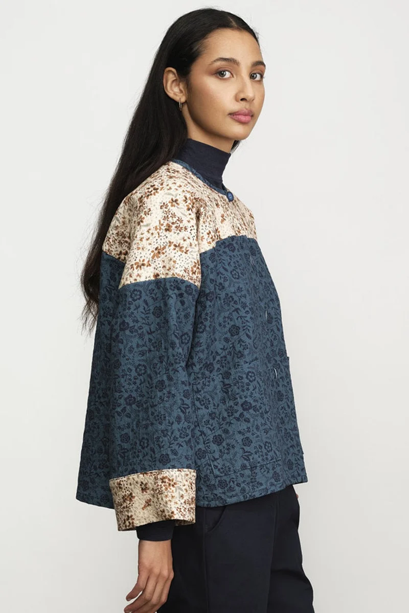 JENNIFER GLASGOW Veste Chevronne - Fleuris Indigo
