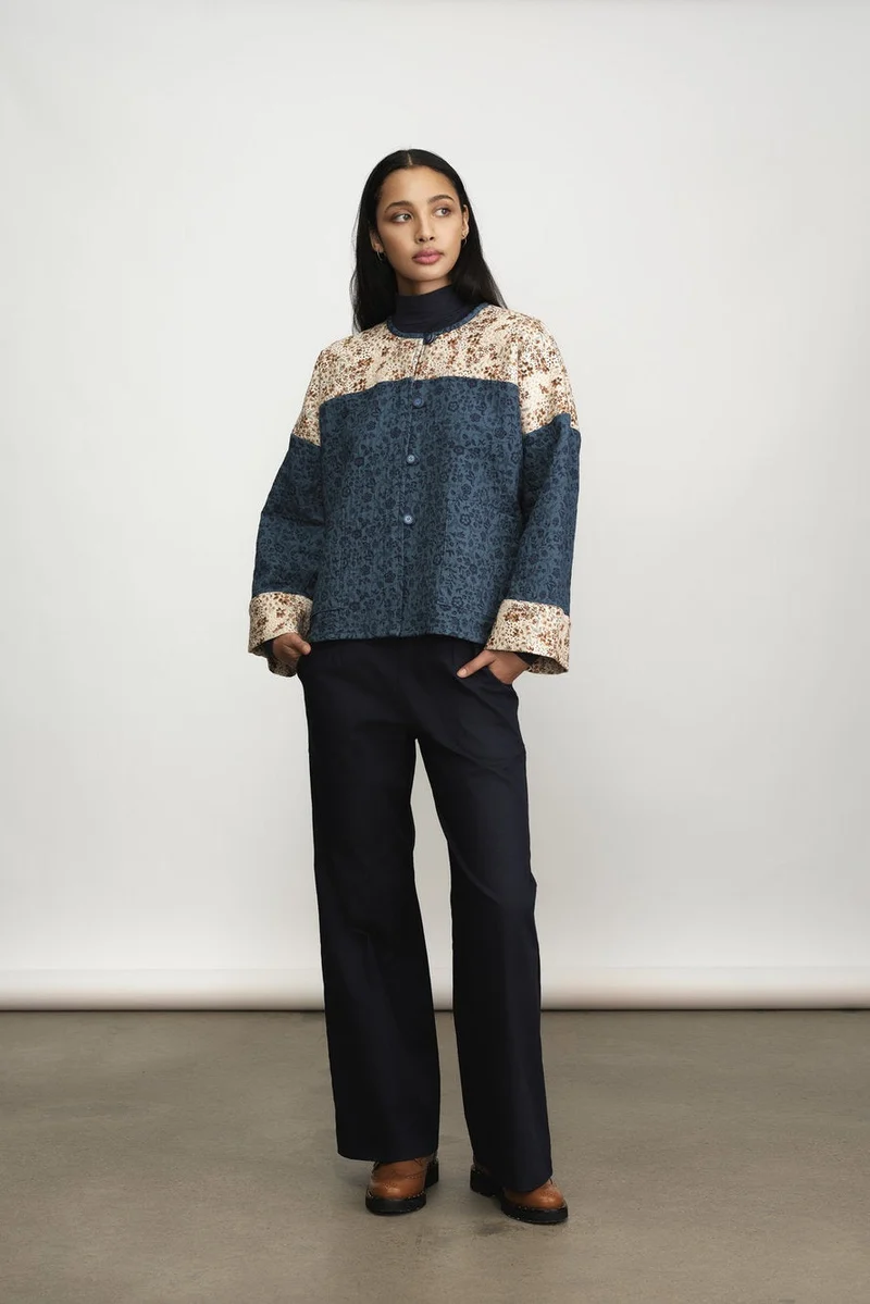 JENNIFER GLASGOW Veste Chevronne - Fleuris Indigo