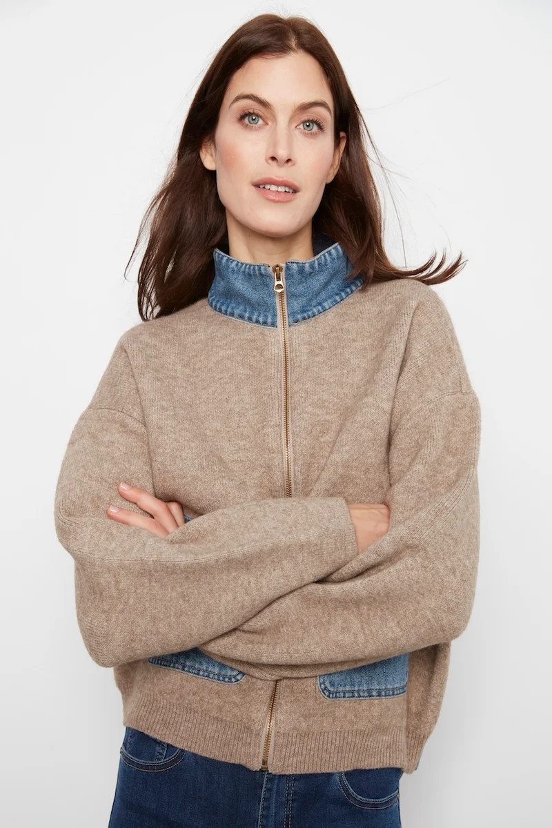La veste en maille zippée Charlie B | C2045-716C