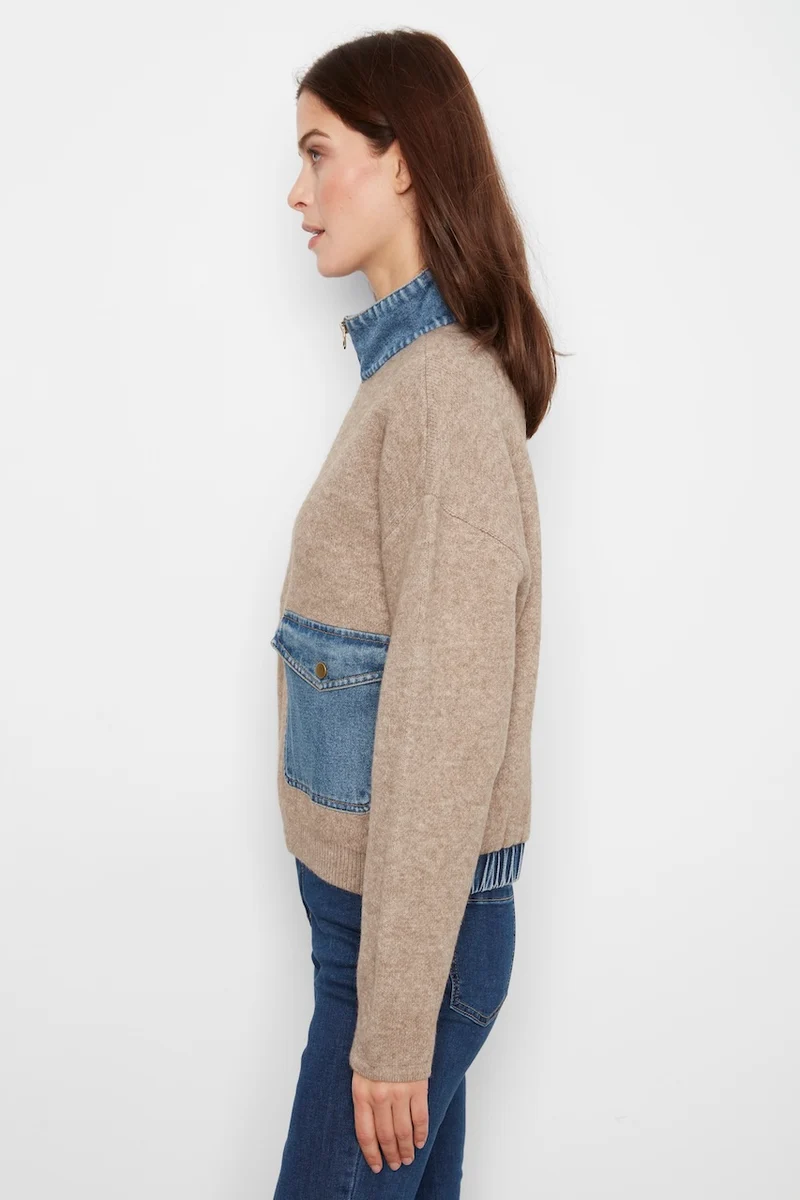 La veste en maille zippée Charlie B | C2045-716C