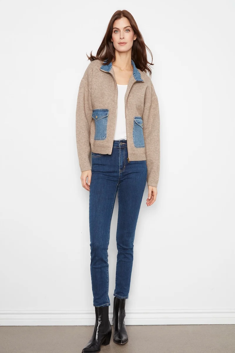 La veste en maille zippée Charlie B | C2045-716C