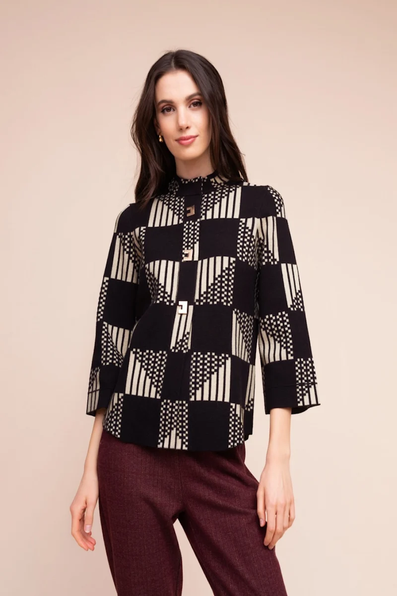 La veste en maille à motif géométrique Alison Sheri | A48055