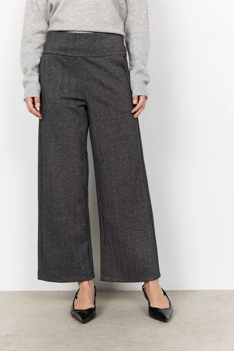 Le pantalon à jambe large texturé Soya Concept | 27814