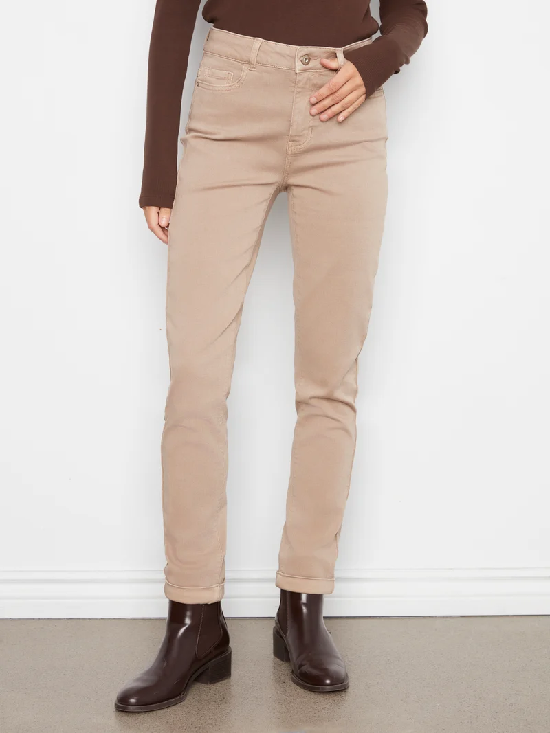 Le pantalon en twill coupe ajustée Charlie B | C5309YR-188B