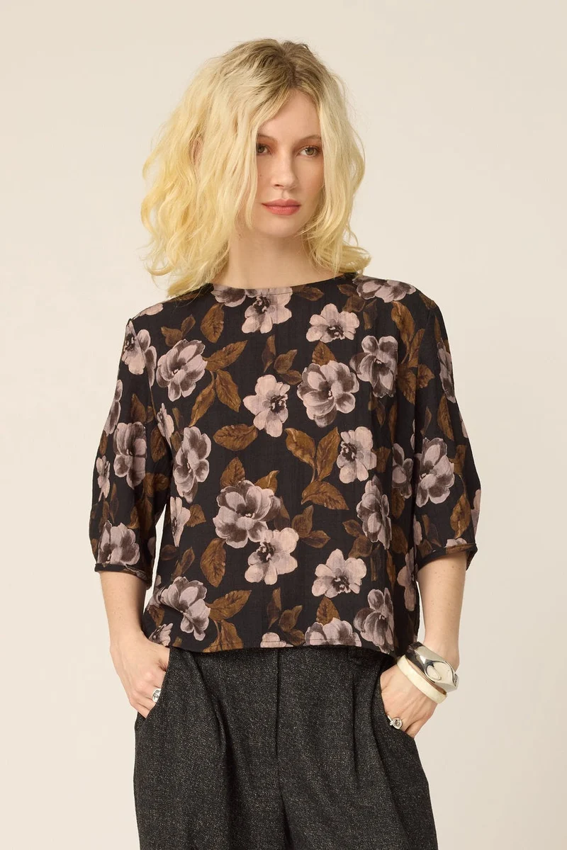 CHLO Blouse Morgan - Flowers Noir