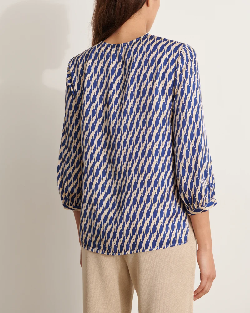 Blouse imprimée effet cache coeur CROISETTE/11110/635