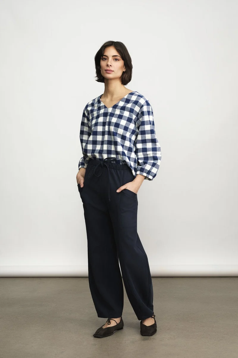 JENNIFER GLASGOW Blouse Daphné - Carreaux Marine