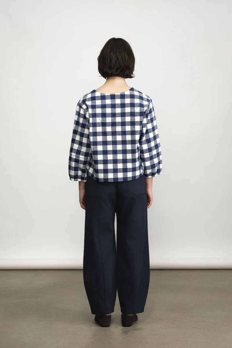 JENNIFER GLASGOW Blouse Daphné - Carreaux Marine