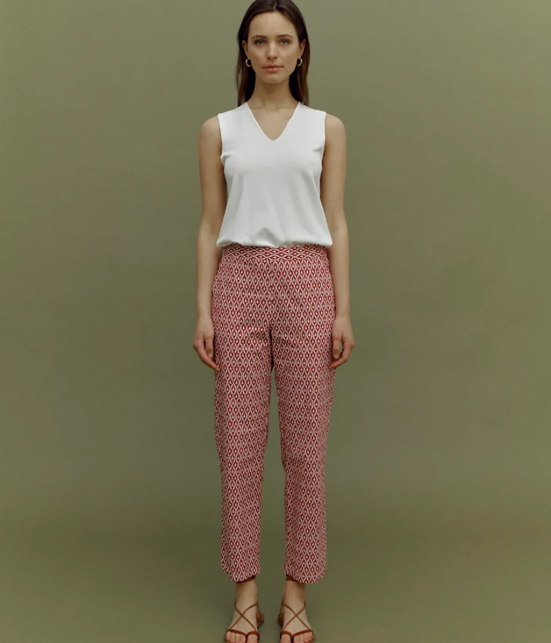 Pantalon cigarette imprimé en coton PANIS/85257/901