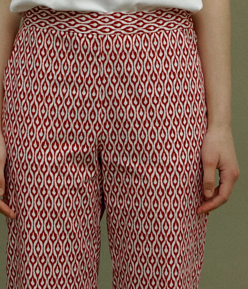 Pantalon cigarette imprimé en coton PANIS/85257/901