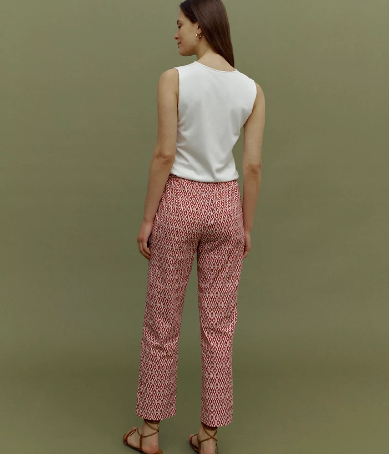 Pantalon cigarette imprimé en coton PANIS/85257/901