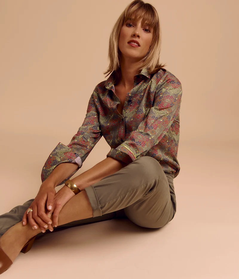 Chemise imprimée en popeline de coton CALICE-T850J/85215/550