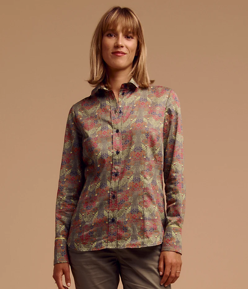 Chemise imprimée en popeline de coton CALICE-T850J/85215/550