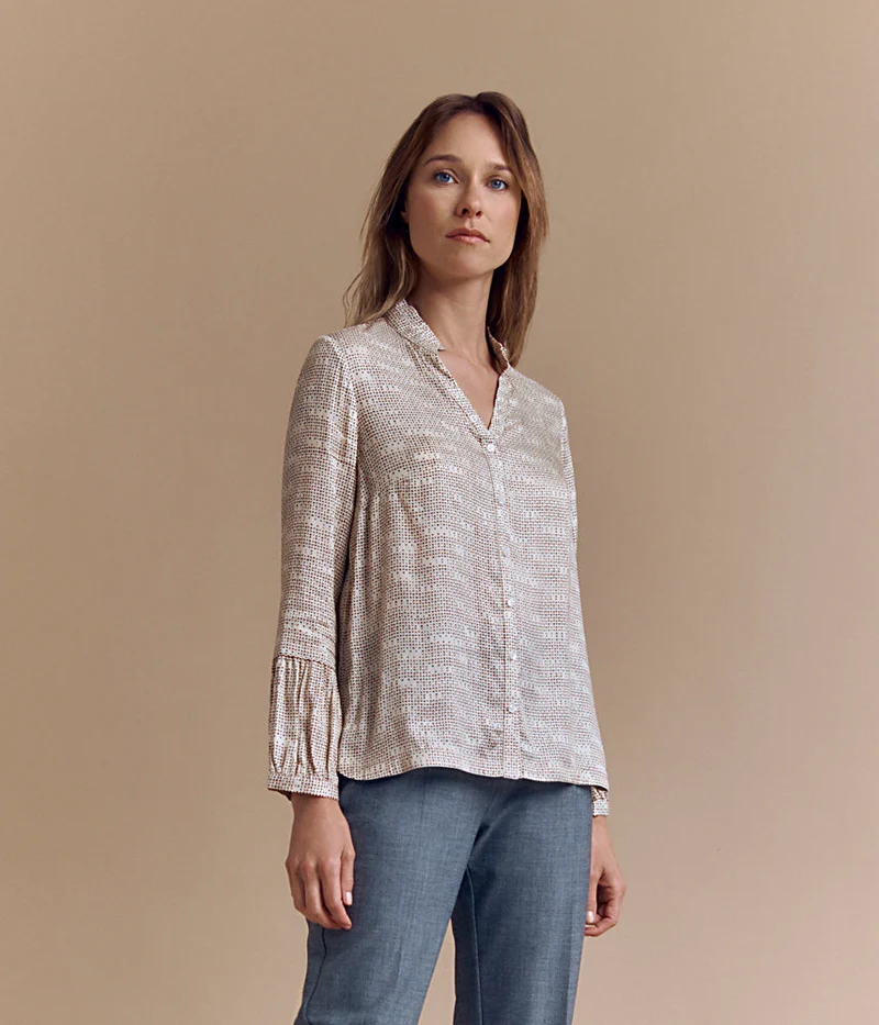 Chemise imprimée en twill de viscose CASSIS/84046/539