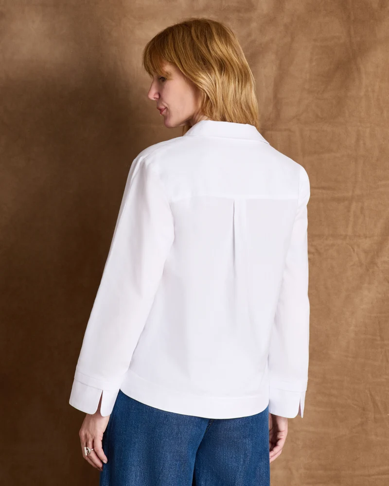 Blouse blanche col chemisier manches longues CELESTE/14069/001