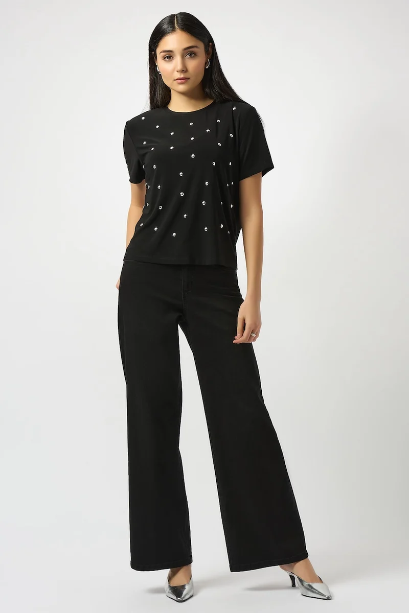 Le jean extensible classique à jambe large Joseph Ribkoff | Hots | 251968B25