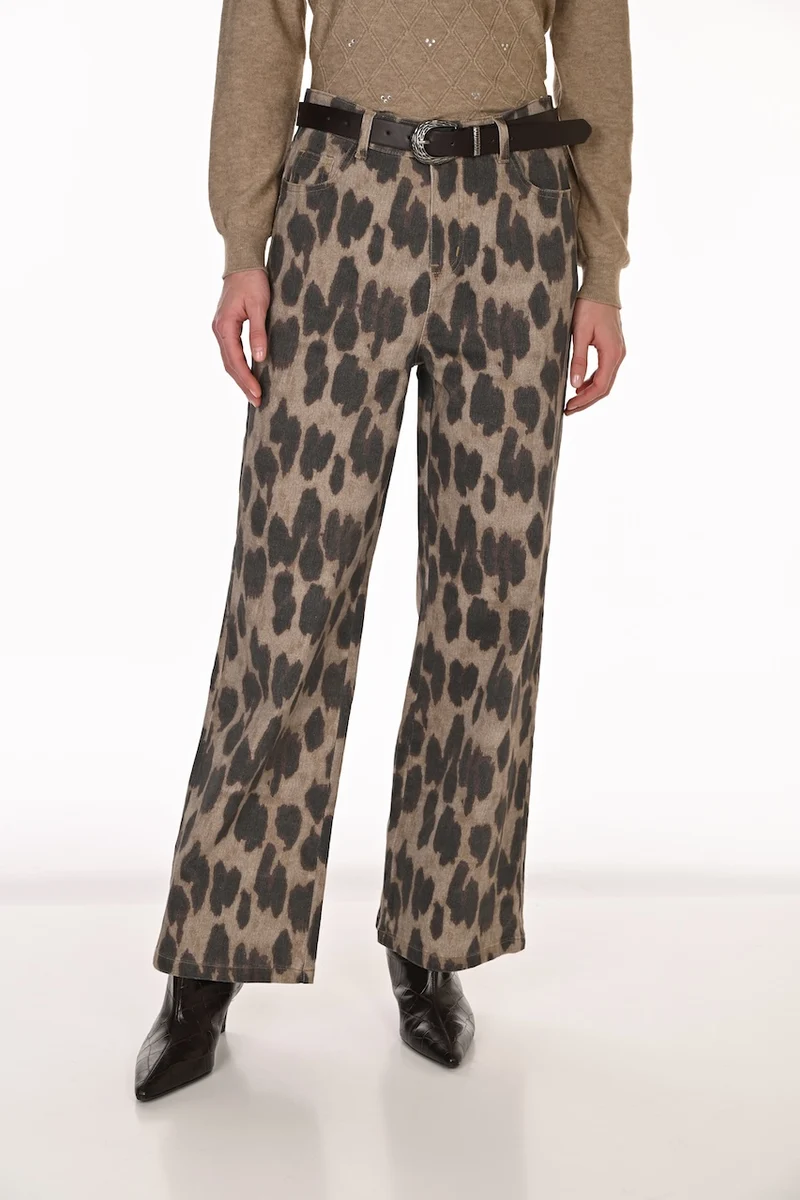 Le pantalon léopard à jambe large Frank Lyman | 263703