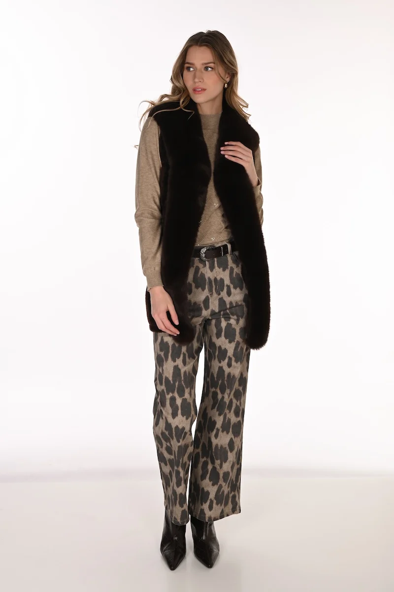 Le pantalon léopard à jambe large Frank Lyman | 263703