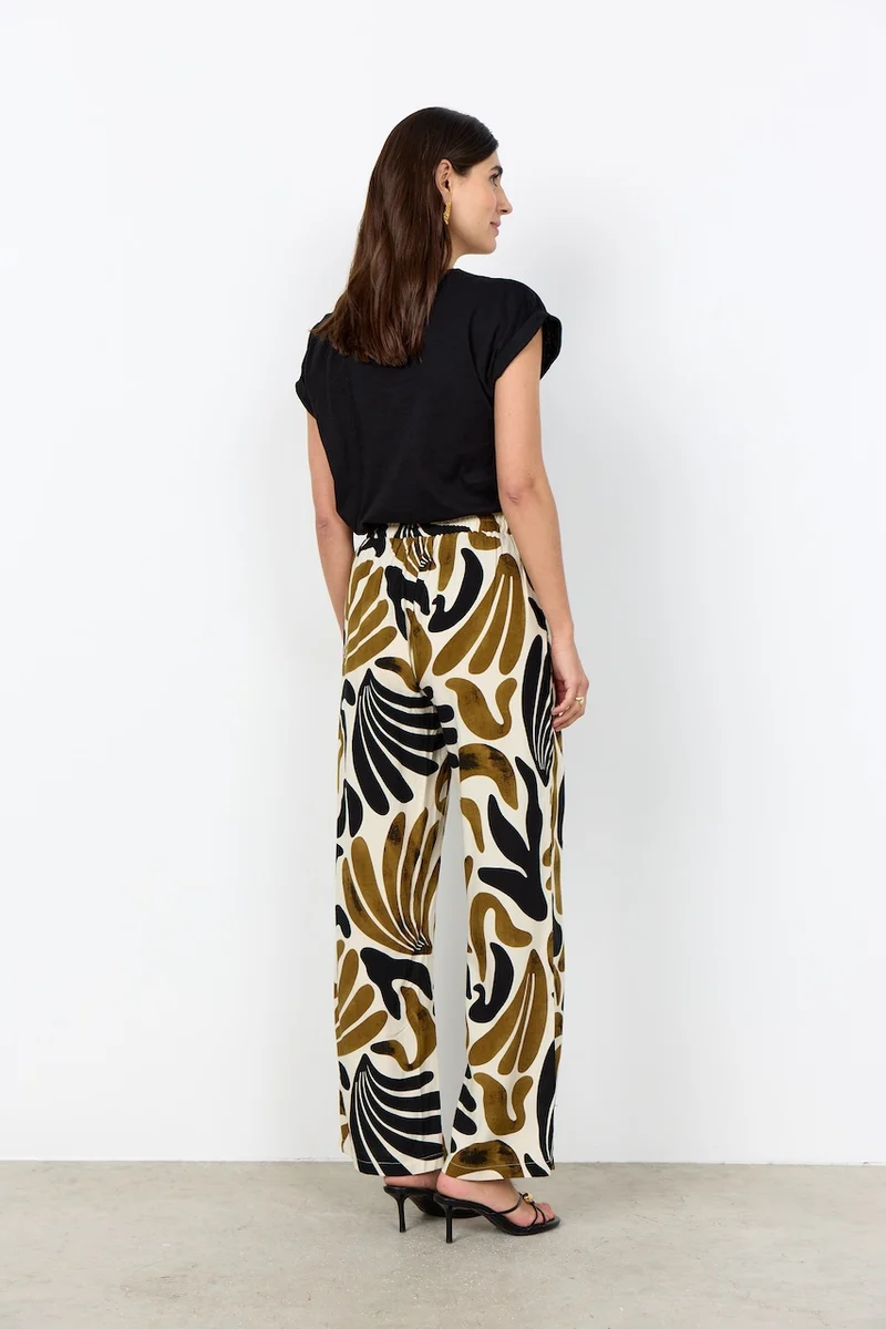Le pantalon fluide imprimé abstrait Soya Concept | 41763