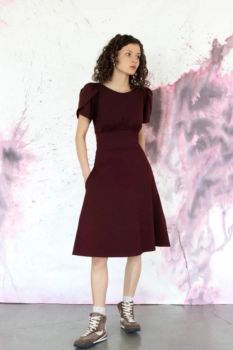 EVE LAVOIE Robe Tulipe - Bourgogne