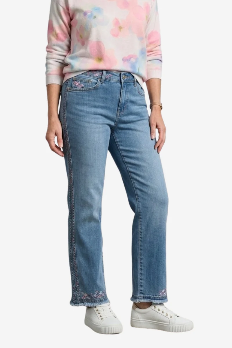 Le jean broderie pastel Orly | 261121
